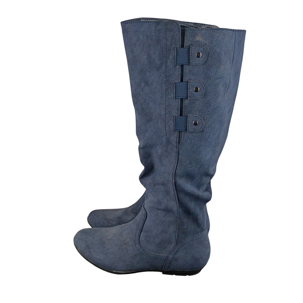 Cliffs by White Mountain Women Blue Faux Suede Slouchy Tall Knee High Boots 5M